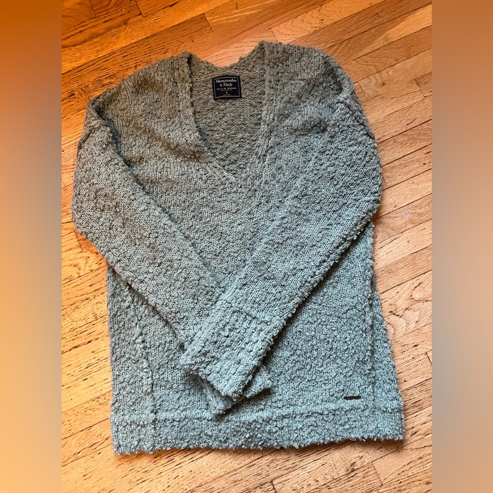 Abercrombie Women’s Fuzzy Soft Sage Sweater - Size Small